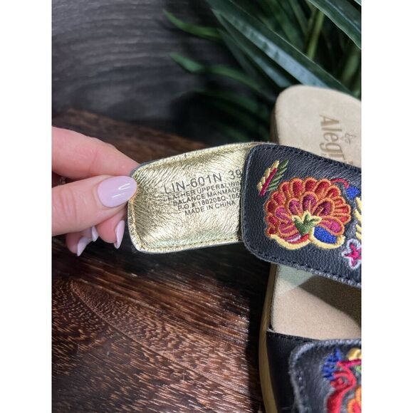 Alegria Linn Embroidered Leather Open Toe Clog Sandal,  EU 39 Women's 8.5. NWOT - Picture 12 of 12